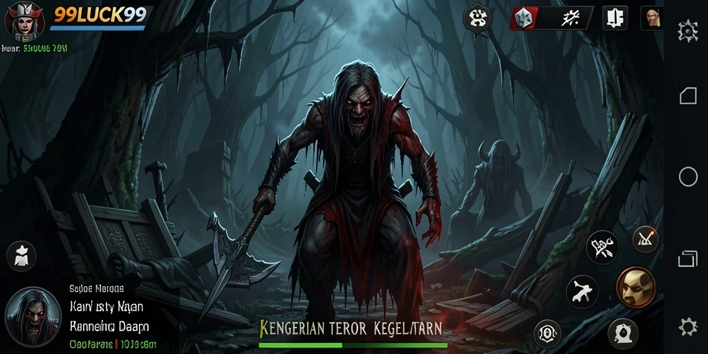 Tampilan menakutkan dari gameplay 99LUCK99 yang penuh kengerian.