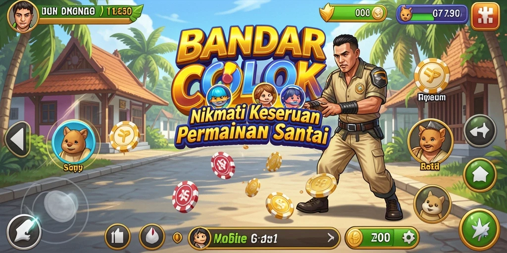 Tangkapan layar permainan BANDARCOLOK dengan karakter lucu dan warna cerah.