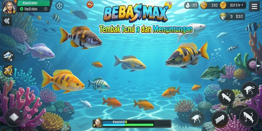 Tampilan aksi menembak ikan dalam BEBASMAX yang menantang.