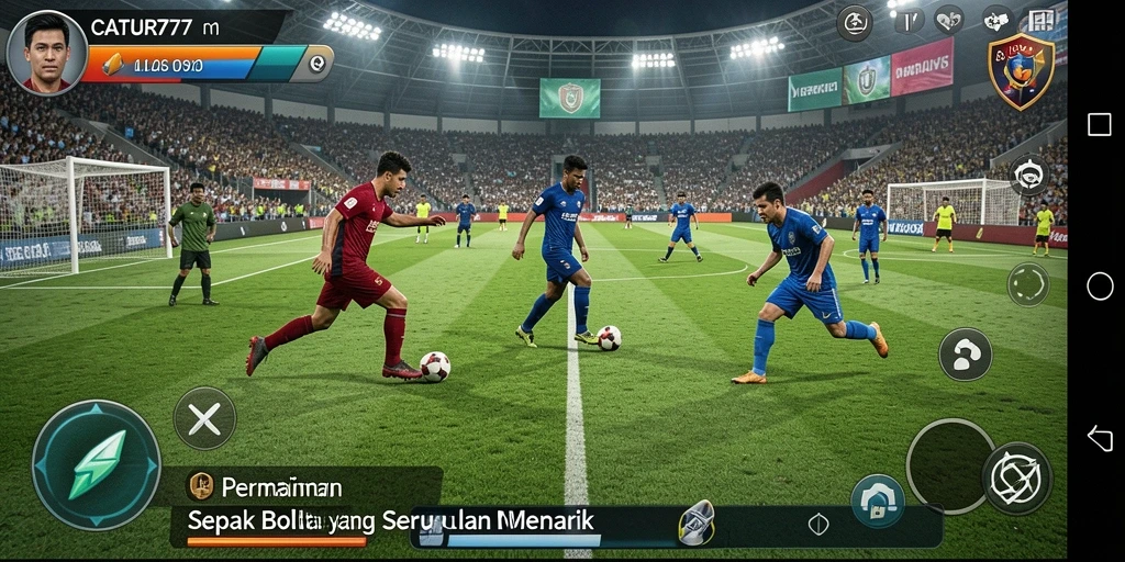 Gameplay seru dari CATUR777 dengan aksi sepak bola yang mendebarkan.