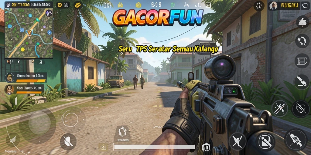 Screenshot gameplay dari GACORFUN yang menampilkan aksi pertempuran seru.