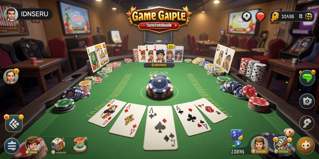 Tampilan gameplay Gaple yang seru dan interaktif di IDNSERU.