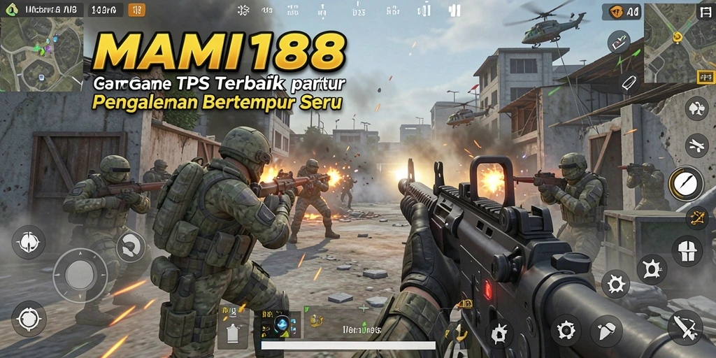Screenshot gameplay MAMI188 menampilkan aksi seru di medan tempur TPS.