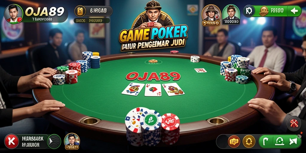 Tampilan permainan poker yang mendebarkan di OJA89.