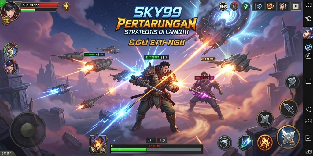Tampilan gameplay menakjubkan dari <strong>SKY99</strong> yang menampilkan pertempuran strategis.